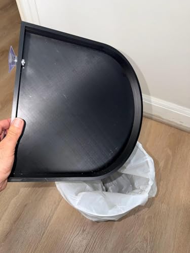 CleanPerch™ Bird Food Waste Catcher Tray with Suction Cups. Half Stadium Shape That attaches to Windows. Reduces Scatter, Easy-Clean, and Low-Profile (Black, 12" x 11.5" x 3.7") - color: Black, size: 12" x 11.5" x 3.7"