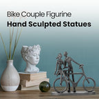 Bicycle Themed Gifts - Bike Couple Figurine Statue Black Hand Sculptures for Living Room Bicycle Wall Decor Iron Love Sculpture - style: bicycle