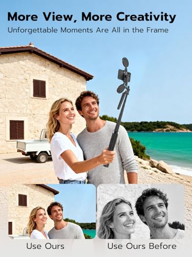 USKEYVISION 70" Multifunctional Phone Tripod for iPhone with Light, Extendable Selfie Stick with Remote for iPhone & Android 360° Rotation Phone Tripod Stand for Video Recording/Photography(UT-02) - size: UT-02(without face tracking)