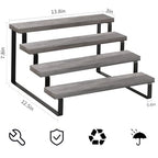 YINMIT Wooden Display Riser Stand, Tiered Perfume and Cologne Organizer Stand, 4 Tier Spice Rack Organizer, Rustic Display Shelf for Candles (4 Tier,2Pack,Grey) - color: 4 Tier,2Pack,Grey