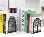 Tree Bookends Metal Nonskid Bookends Heavy Duty Bookshelves Organizer Office Bookend for Shelves, Book Ends for Heavy Books (Tree Life A,1 Pair) - color: Tree Life A,1 Pair