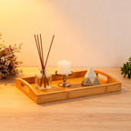 2-Pack Bamboo Serving Trays with Handles, 16" and 13", Decorative Food Tray Set for Breakfast, Coffee, Tea, Snacks, Ideal for Coffee Table, Ottoman, Living Room & Kitchen - style: 2 PACK-Square-16" X 11"