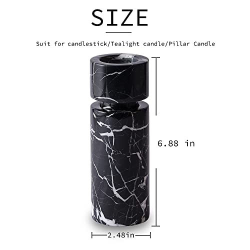 JIMEI Candle Holder Real Luxurious Natural Marble Candlestick Holder for Wedding Dinning Party, Candle Stand for Scented Candle, Candlestick, Taper Candle Pillar Candle, Tealight Candles (A Style) - color: A Style