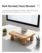 100% Solid Wood Plant Stand Indoor, Wooden Stool Display Stand, Riser Flower Pot Holder, Modern Plants Rack, Small Planter Tray for Home Decor, Living Room, Gardening, Natural (2PCS)