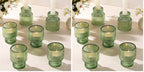 DARJEN 6 Pcs Green Candlestick Holders - Glass Taper Candle Holders Tealight Votive Candle Holders for Table Centerpieces, Wedding, Dinner Party, Home, Gifts (Pack of 2) - color: Green, size: 6Pcs (Pack of 2)