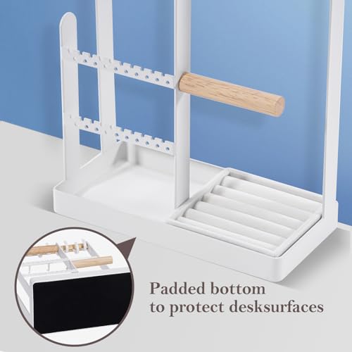 ProCase Jewelry Organizer Jewelry Stand Jewelry Holder Organizer, 4-Tier Necklace Organizer with Ring Tray, Large Aesthetic Jewelry Tower Storage Rack Tree for Bracelets Earrings Rings -Large, White - color: White, size: 13.4" Height
