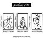 CHENGU 3 Pieces Metal Minimalist Abstract Woman Wall Art Line Drawing Wall Art Decor Single Line Female Home Hanging for Kitchen Bathroom Living Room - style: Elegant Body