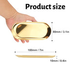 10 Pack 7 Inch Oval Stainless Steel Decorative Tray, Stainless Steel Tea Fruit Tray, 7 inch Gold Oval Trays for Bathroom Vanity, Jewelry, Perfume & Key Organizer (Gold) - size: 10 Pack 7 Inch