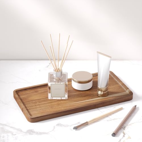 VERTORGAN Acacia Wood Serving Tray,11.8x5.9 Inch Decorative Trays Platter for Coffee Table,Living Room,Bar,Party,Mini Charcuterie Boards Cheese Board,Home Decor - style: 11.8*5.9in