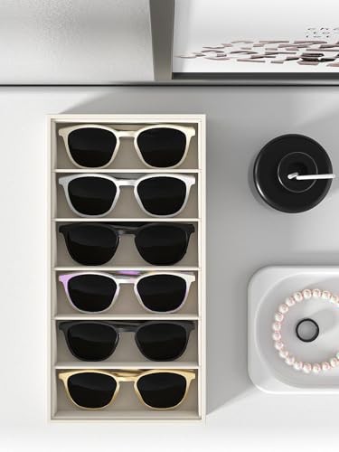 Sunglass Organizer Tray,Eyeglass Storage for Multiple Glasses,Jewelry and Sunglasses Drawer Organizer (Beige 1) - color: Beige 1