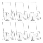 NIUBEE 6 Pack 8.5'' x 5.5'' Acrylic Bi-fold Brochure Holder,Clear Plastic Counter top Flyer Organizers - size: 8.5" x 5.5", style: 6 Pack