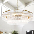 Modern Glass Chandelier Lighting Brass Chandeliers for High Ceiling Entryway Foyer Large Glass Hanging Light Fixture Grand Living Room Hall 39" - size: Large Brass (39" x 70")