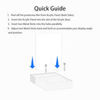 Acrylic Easel Display Stand with Adjustable Silver-Toned Hardware for Pictures, Crystal Clear Acrylic Stand with Floating Appearance for Cookbook, Invitation and Plates