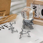 20pcs Small Silver Crystal Ball Sphere Holders - 2in Metal Crystal Stone Display Stand - color: Silver_Small-20pcs