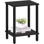 TUTOTAK End Table, Side Table, Nightstand, 2-Tier Storage Shelf, Sofa Side Table for Small Space, Living Room, Bed Room Black TB01BK034 - color: Black