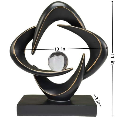 Modern Home Decor Abstract Decorative Sculpture Decorations for Living Room Dining Room Office, Resin Art Statues Coffee Table Bookshelf Decor Accents (Black) - color: Black