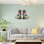 RESACO 2 Pieces Cat Wall Art Decor Iron Wall Sculptures Decor for Cats Lover Floral Cat Design for Home Living Room Bedroom Kitchen Office