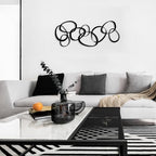 Pigort Metal Abstract Wall Art Black Minimalist Décor Line Art Wall Décor, 3D Textured Wall Sculptures, for Living Room Bedroom Bathroom Office Set of 3