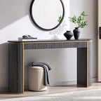 OKD Modern Fluted Console Table, 63" Long Narrow Entryway & Sofa Tables for Hallway, Tall Accent Table Behind Couch for Foyer Living Room, Dark Alder - color: Dark Alder
