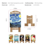 Cute and Artistic Cell Phone Stand for Desk – Multi-Functional Holder for Phones, iPads, Switch, Kindles, and Handheld Consoles.(Starry Night - Van Gogh) - style: Starry Night - Van Gogh
