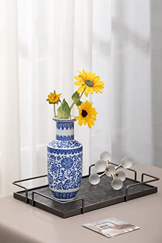 Blue and White Vase, Blue Vase, Chinoiserie Vase, Ginger Jar Vase for Home Decor, Porcelain Decor,10" H - size: BlueA 10"H