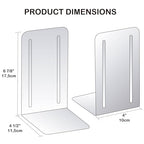 Acrimet Metal Bookends, Non-Skid Book Stand for Shelves, Heavy Duty Book Stopper, 6-7/8" H x 4" W x 4-1/2“ D, (Black Bookends with Silver Design), 1 Pair - color: Black Bookend With Silver Design, size: 10 cm X 11,5 cm X 17,5 cm