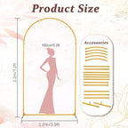 Vincidern 7.2 ft Balloon Arch Backdrop Stand Gold, Wedding Arch for Birthday Party, Bridal Baby Showers, Wedding Ceremony Arch Frame Metal - size: 7.2FT