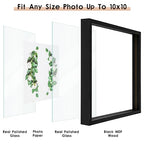 MUYE 10x10 Floating Frames Set of 2,Double Glass Picture Frame Display Any Size Photo up to 10x10,Wall Mount or Tabletop Standing,Black - color: Black, size: 10x10