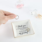 HOME SMILE Mother's Day Thank You Gifts for Women Friends Teacher Coworkers,Friends Ceramic Ring Jewelry Dish Tray Plate for Birthday Graduation Farewell -Thank You Being A Part of My Journey - style: Be Part of my Journey