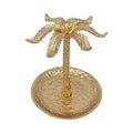 Metal Ring Dish Holder for Jewelry, Coconut Tree Jewelry Dish Ring Holder, Trinket Dish Jewelry Organizer for Dresser Christmas Mothers Day Birthday Wedding Gifts - color: Coconut Tree-Gold