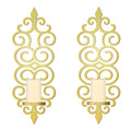 OYEFLY DIY Metal Candle Sconces Wall Decor, Wall Mounted Candle Holder (Gold)