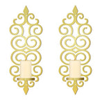 OYEFLY DIY Metal Candle Sconces Wall Decor, Wall Mounted Candle Holder (Gold)