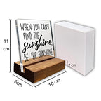 Be The Sunshine Inspirational Quotes Desk Decor Gifts For Women Best Friend Encouragement Office Inspiration Positive Plaque Acrylic With Wooden Stand Sign for Cowoker Sister Friend Women Friendship - style: Sunshine