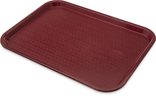 Carlisle FoodService Products CT121661 Café Standard Cafeteria / Fast Food Tray, 12" x 16", Burgundy - color: Burgundy