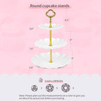 Pack of 10 NWK Cake Stand Set, with 3 x Two-Tier and 3 x Three-Tier Cupcake Stands, 4 x Appetizer Trays, 1 x Tablecloth for Birthday Bridal Baby Shower Party (Gold) - color: Gold