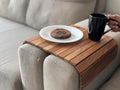 Vesta Homes Sofa Armrest Tray |Premium Acacia Wood | Flexible and Foldable Sofa Tray, Couch Arm Table and Armrest |Suitable for Food/Drinks/Snacks/Cup Coaster | 17 * 11 Inches | Handcrafted in India - style: Sofa Arm Tray