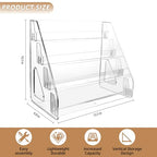Acrylic Bookmark Display Stand, Portable Sticker Holder for Vendor Events Retail, 4 Tier Clear Display Shelf Rack for Greeting Card, Postcards, Brochures