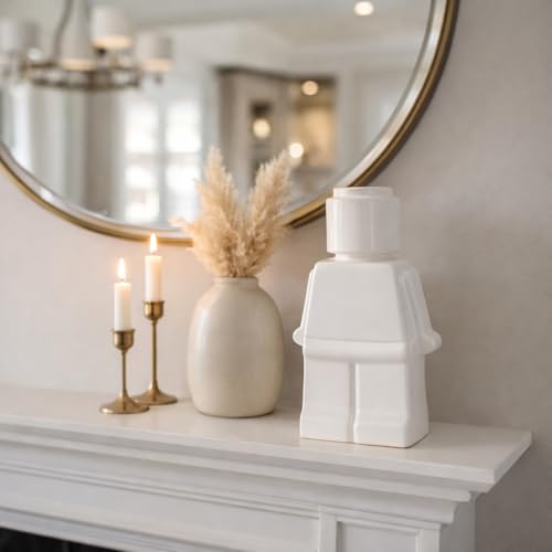 Sagebrook Home Modern Minimalist Figurine - Decorative Ceramic Sculpture for Home & Office - Contemporary Stoneware Accent for Living Room, Bedroom & Desk - 12" White - color: White