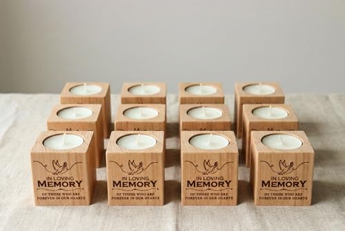 10 Pcs Wooden Memorial Candle Holder – in Loving Memory Gift, Sympathy Gift for Loss of a Loved One, Remembrance and Bereavement Gift, Celebration of Life Decor (Bird)