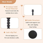 Candlestick Holders, 3 Pcs Rustic Black Candle Holder for Pillar Candles, 100% Solid Wood Decorative Candle Holders Distressed Wooden Farmhouse Candle Holder Large for Fireplace Table