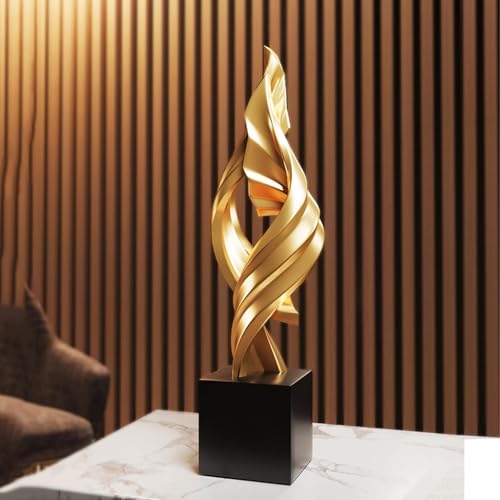 Cool Stuff to Put on Shelves Modern Abstract Sculpture Decoration, White Resin Tabletop Decorative Item Room Decor Aesthetic(Gold B) - color: Gold B