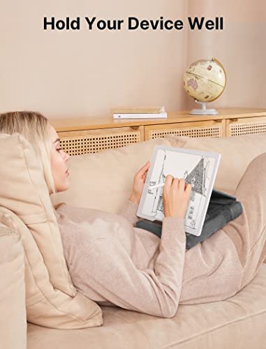 JSAUX Tablet Pillow Stand, Tablet Stand Holder Dock for Lap, Bed and Desk Compatible with iPad Pro 11 10.5 9.7 10.2 Air Mini, Kindle, Tablets, Phones, E-Reader, Books and More 4-10.9'' Devices Grey - color: Grey
