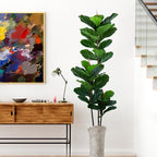 YEPDIN Artificial Fiddle Leaf Fig Tree 5FT Faux Fiddle Leaves Fig Tree Artificial Plants in Pot for Indoor Outdoor Fake Tree Plants - style: 5 FT