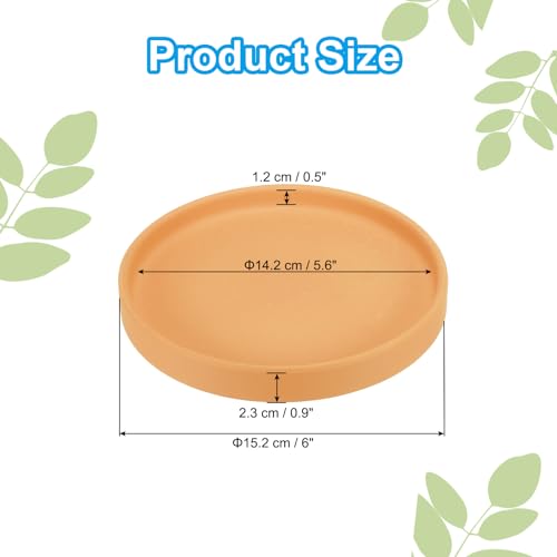 PATIKIL 6 Inch Round Ceramic Plant Saucer, Plant Saucer Tray Flower Planter Drip Tray for Indoors Outdoors Patio Balcony, Terracotta - color: Terracotta