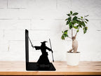 Decorative Bookends - Metal Book Ends - Black Finish - Wizard bookends Magical Bookends - 7" Tall bookends Heavy Bookends for Shelves - size: 7 x 5.5 x 4 inches | 1.8 pounds