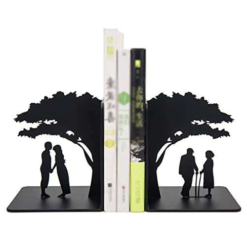 Bookends Book Ends for Shelves Hollow-Out Metal Art Bookends Decorative Book Ends Heavy Duty Home Office Book Stoppers Book Holders Desktop Decoration Organizer Decorative Bookends (Color : D) - color: D