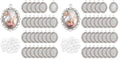 PH PandaHall 60pcs Bezel Pendant Blanks Settings - 30pcs Oval Pendant Trays Photo Charms with 30pcs Glass Cabochons for Wedding Brides Bridal Bouquet Charm Necklace Jewelry Making, 25x18mm (Pack of 2) - size: Tray: 25x18mm (Pack of 2)