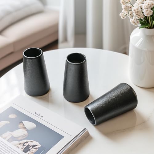 Modern Black 5.9'' Ceramic Vase Set of 6 for Living Room Bedroom Minimalist Flower Vases for Home Decor Office Centerpieces Fireplace Nordic Style Gift for Fake Plant 6 Pack Decoration - color: 6 Pack Black - Style 1