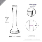 WGV Gathering Bud Vase, Width 3", Height 8", Clear Standard Concaved Hurricane Glass Floral Container Centerpiece Planter for Wedding Party Event Home Office Decor, 1 Piece - size: 3"x8"H Gathering