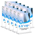 Acrylic Sign Holder 8.5x11, 10 Pack Clear Table Plastic Vertical Clear Double Sided Flyer Display, Picture Menu Stand Paper Holder Photo Sign Holder Suitable for Restaurants Office Store Show Fair - color: Vertical 10 Pack 8.5x11